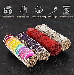 4 pc Sage Smudge Sticks with White Sage, Dragons