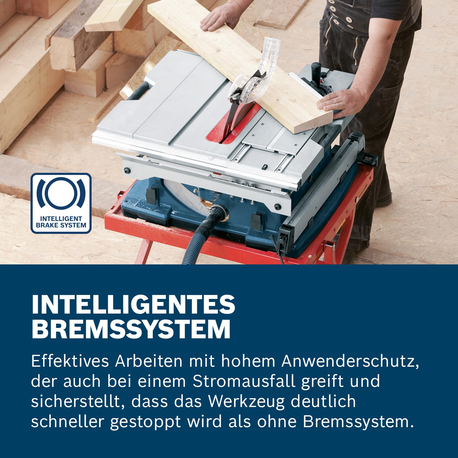 Bosch Professional Tischkreissäge GTS 10 XC (Sägeblatt-Ø: 254 mm, Sägeblattbohr-Ø: 30mm inkl. Absaugadapter, Parallelanschlag, Schiebestock, Winkelanschlag, Aufbewahrung für Sägeblatt) 3