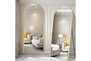 DESBING Arched Full Length Mirror, 71”x26” Floor Length Mirror with Metal Frame, Gold Full Body Mirror for Bedroom Living Roo