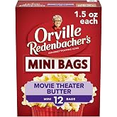 Orville Redenbacher&rsquo;s Popcorn Mini Bags, Movie Theater Butter 1.5 oz., 12ct | 3g fiber per serving; Movie Theater Butter flavor mini bags; made with 100% whole grain kernels; great for movie night