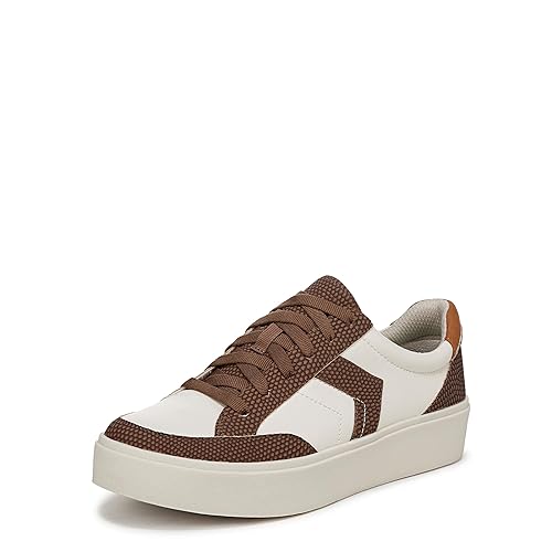 Dr. Scholl's Shoes Women's Madison Lace Sneaker Oxford Sneaker Off White/Brown 8.5 M