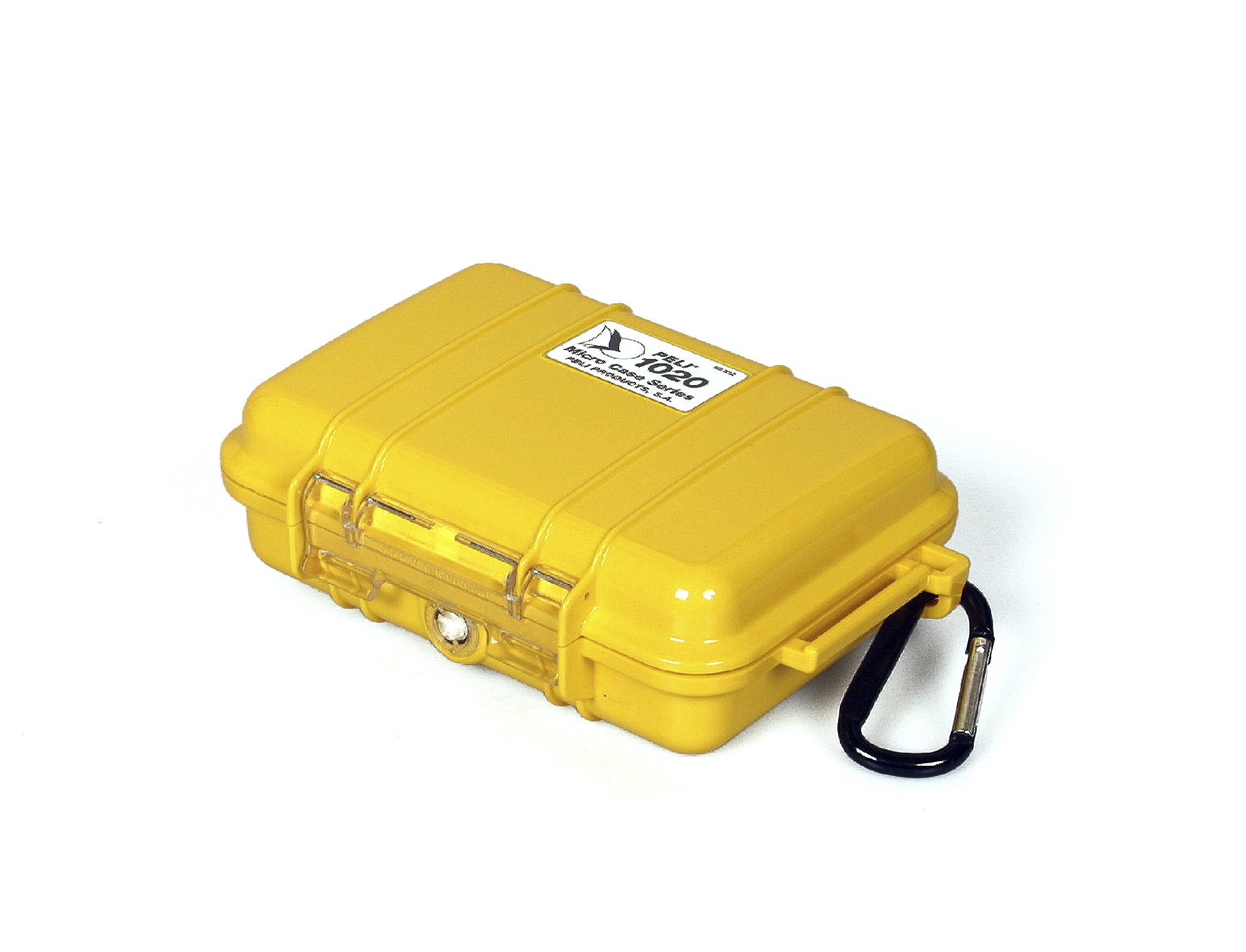 PELI 1020 Small Protective Watertight Case, IP67 Water- and Dustproof, 1L Capacity, Made in US, Yellow/Black Liner