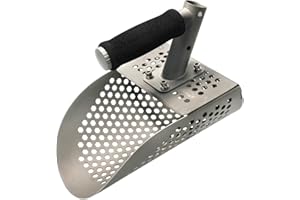 RXLUY Titanium Sand Scoop for Metal Detecting, Ultralight Fast Sifting Scoop Shovel Tool for Treasure Find Heavy Duty Metal Detector Shovels Digging Beach Accessories