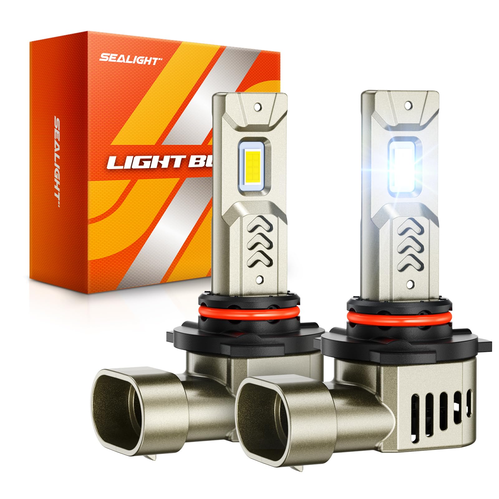 SEALIGHT 9005 HB3 Bulbs, 45,000LM Super Bright, 6500K Cool White L2S 9005 Driving Lights with 25000RPM Cooling Fan, Plug-N-Play Fog Light, Pack of 2 Image