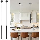 GCDFGV Pendant Lights Kitchen Island 2 Pack, Modern LED Pendant Light for Bedroom Bedside Table TV Background, Minimalist Bla