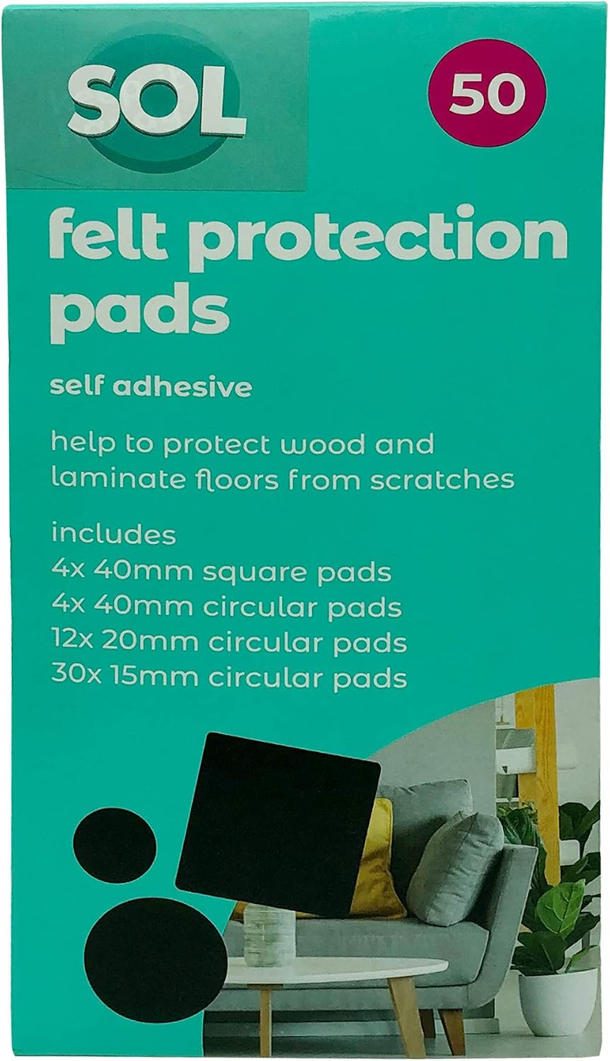 SOL 200pk Felt Pads for Furniture Feet Furniture Pads Floor Protectors Chair Leg Floor Protectors - Image 4