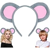 KHC-KHF Halloween-headband Mouse-Ears-Headband Mouse Ears Plush Headband Rat Ears Headwear Animal Ears Costume Accessories Party Cosplay Dress-up Decoration