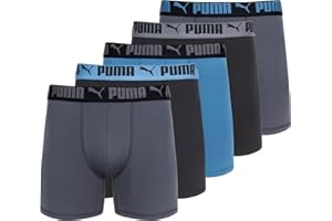 PUMA mens 5 Pack Performance Boxer Briefs