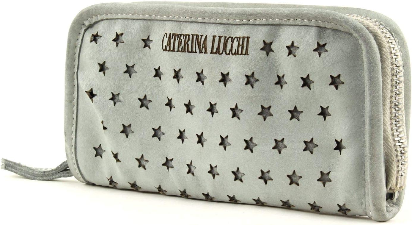 CATERINA LUCCHI Stella Bufalo Zip Wallet Grey