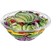 Gusto [50 Sets - 24 oz.] Clear Salad Bowls with Lids, Disposable Salad Containers for Lunch - Perfect for Takeout, Salads, an