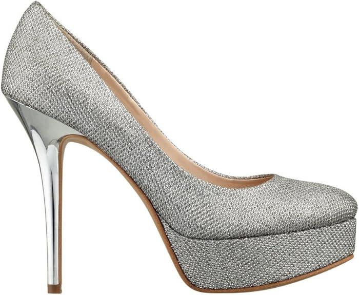 GUESS Shoes Elsea Silver Fabric Pumps