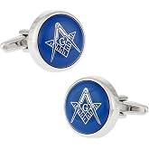 Cuff-Daddy Blue Masonic Freemason Round Cufflinks with Presentation Box