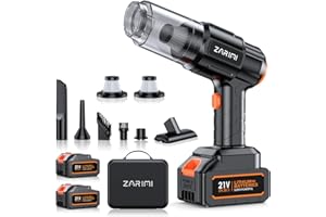 ZARIMI Car Vacuum Portable Cordless, 40000Pa High Power Dust Buster, 6-in-1 Handheld Vacuum Cleaners for Home, Car, Pet Hair, Keyboard, Black
