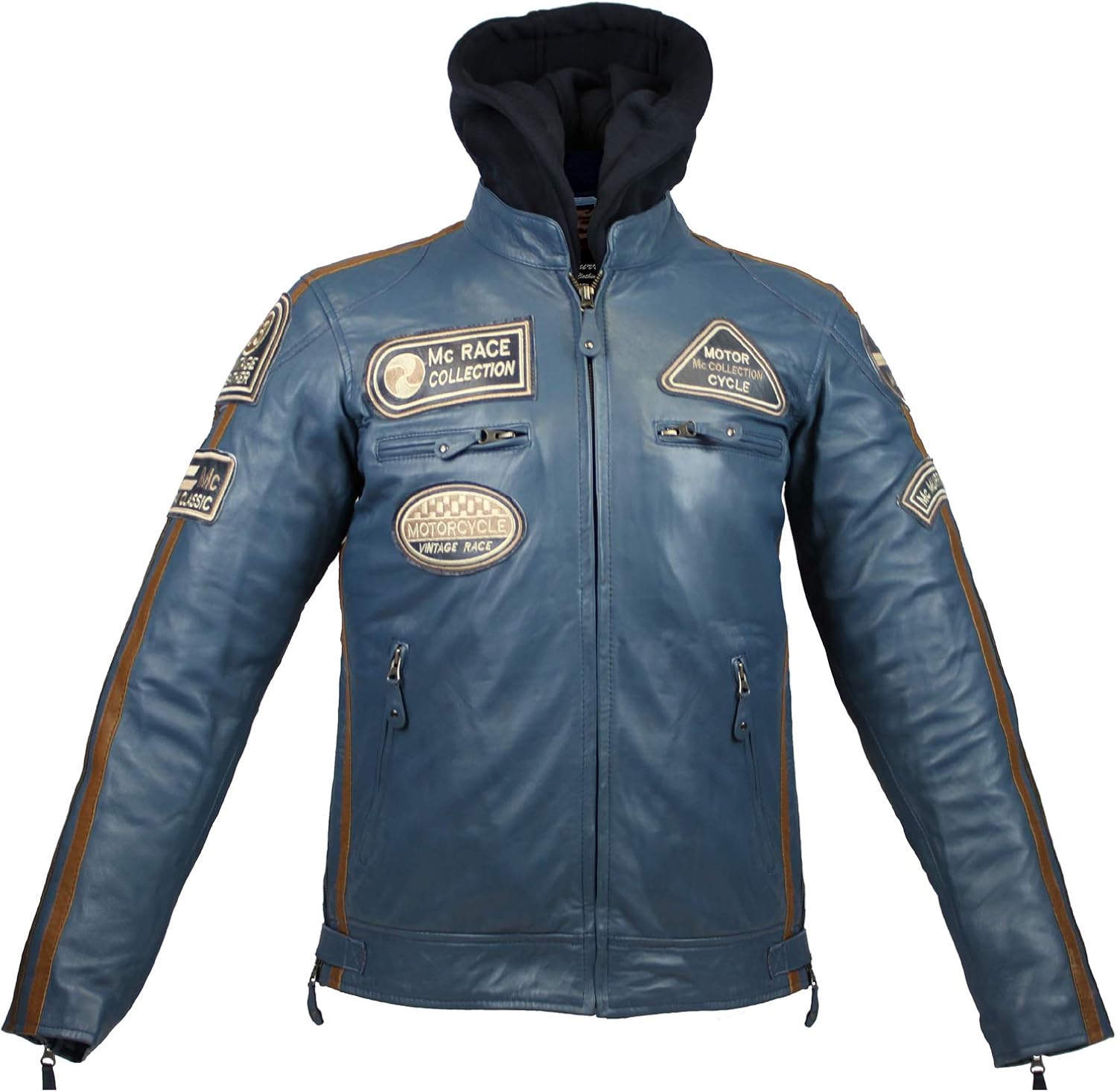 MC Murray Men's Leather Motorcycle Jacket with Protectors Amazon.co.uk