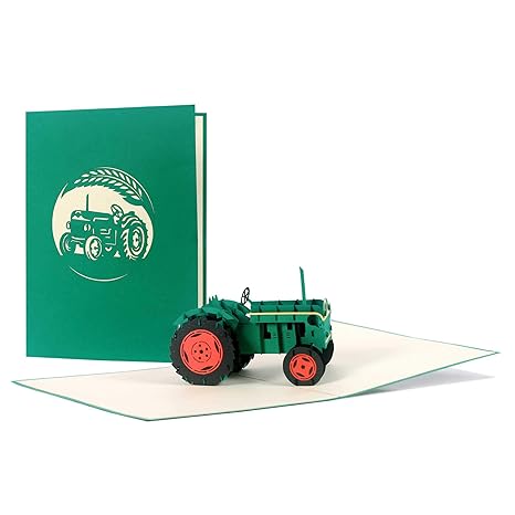 Geburtstagskarte I Glückwunschkarte mit tracktor, Karte zum Geburtstag für Jungen oder Reisegutschein Bauernhof, Gartenliebha