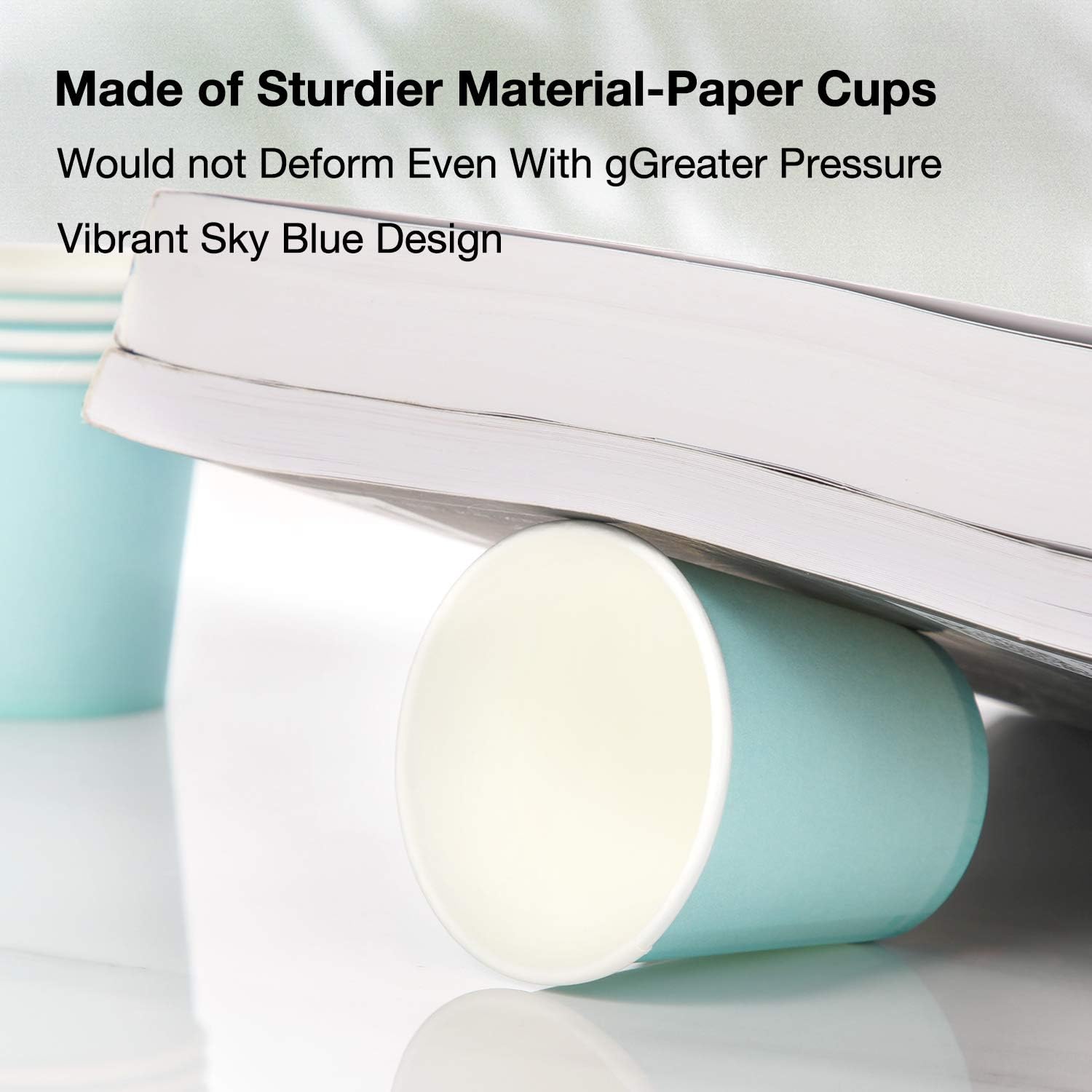 [300 Pack] 3 oz Paper Cups, Sky Blue Mouthwash Cups, Disposable Bathroom Cups, Espresso Cups, Paper Cups for Party, Picnic, BBQ, Travel, and Event: Kitchen & Dining