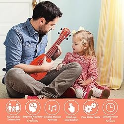 YOLOPLUS+ 17 Inch Kids Ukulele Guitar Toy 4 Strings