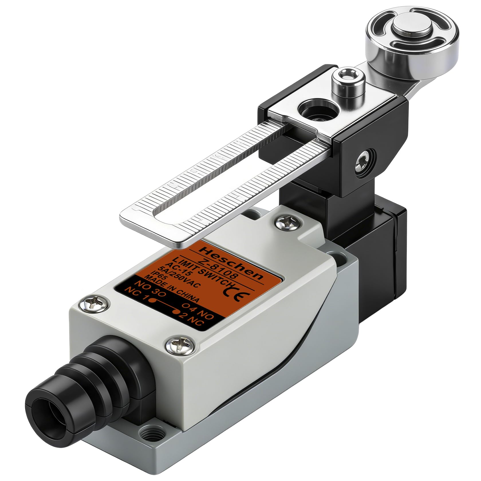 Heschen Limit switch Z-8/108 Adjustable Roller Lever 5A 250VAC SPDT Momentary CE listed IP 65 for CNC Mill Plasma