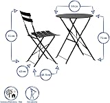 Harbour Housewares 2 Seater White Round Bistro Table and Chairs Set 3 Piece view 9