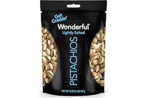 Wonderful Pistachios In Shell, Lightly Salted Nuts, 16 Ounce Resealable Bag, Protein Snacks, Gluten Free, Healthy Food, Office Snacks