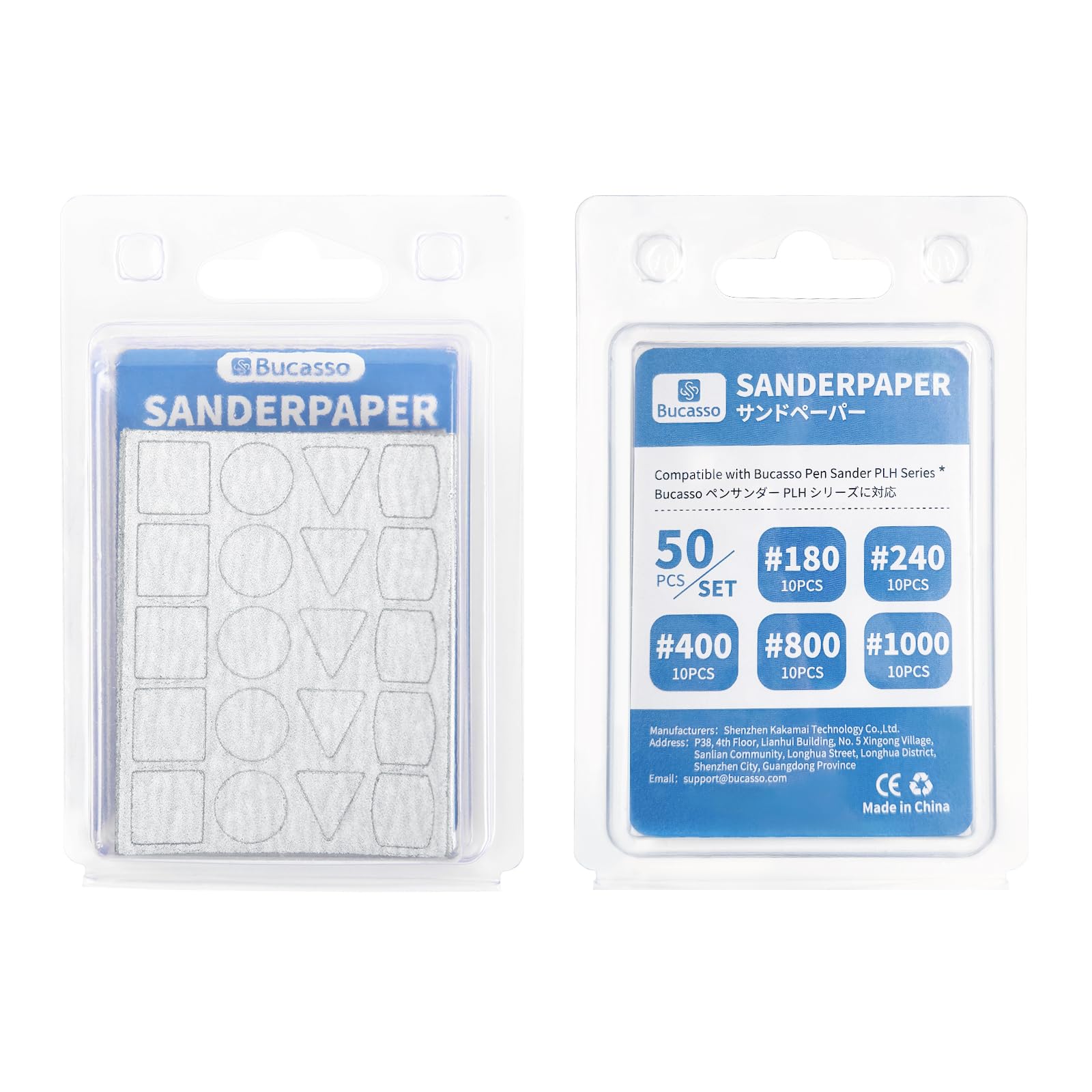 Sanderpaper for PLH-1000 Pen Sander, 180/240/400/800/1000 Grits Each 10pcs with Each 20 Pads
