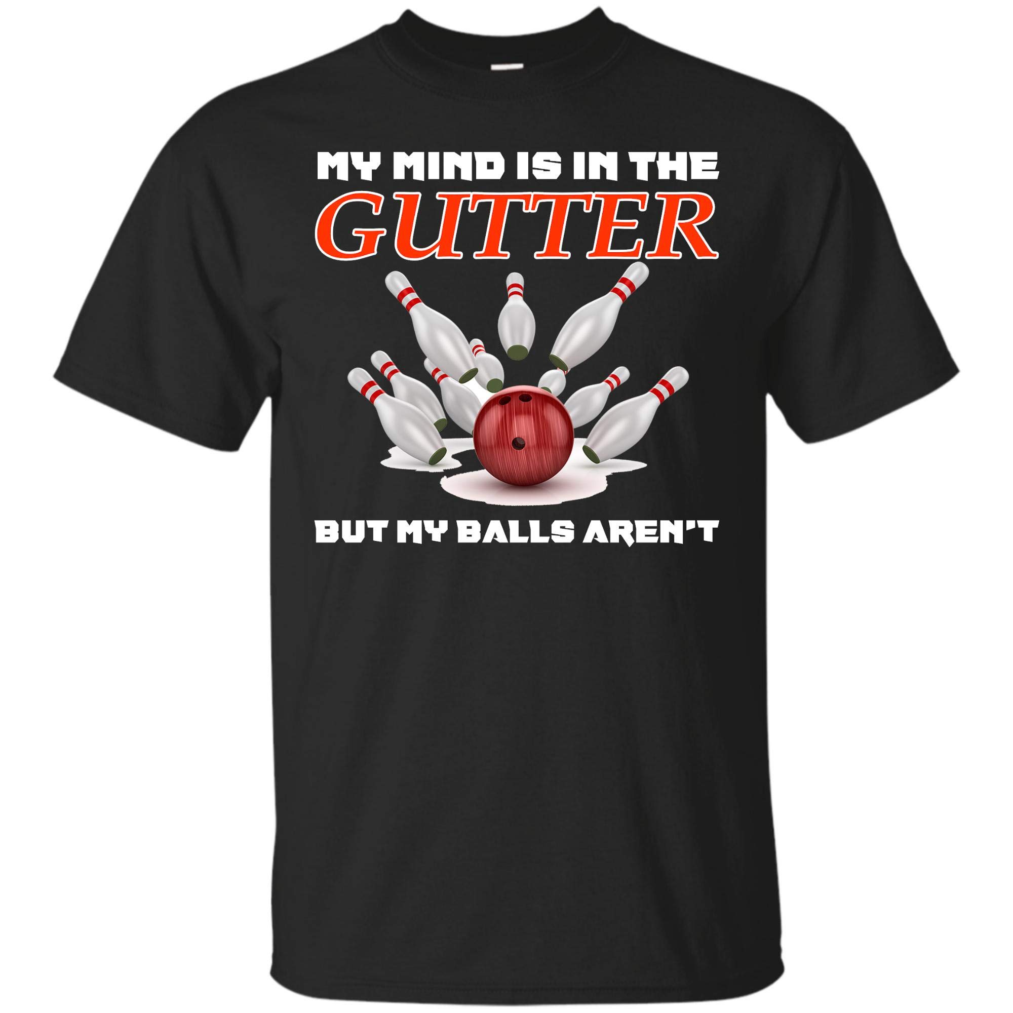 My Mind's In The Gutter Funny Bowling T-shirt For Bowlers