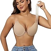 Jcvine Strapless Sticky Push Up Bra for Large Breasts,Backless Adhesive Invisible Bra for Dress