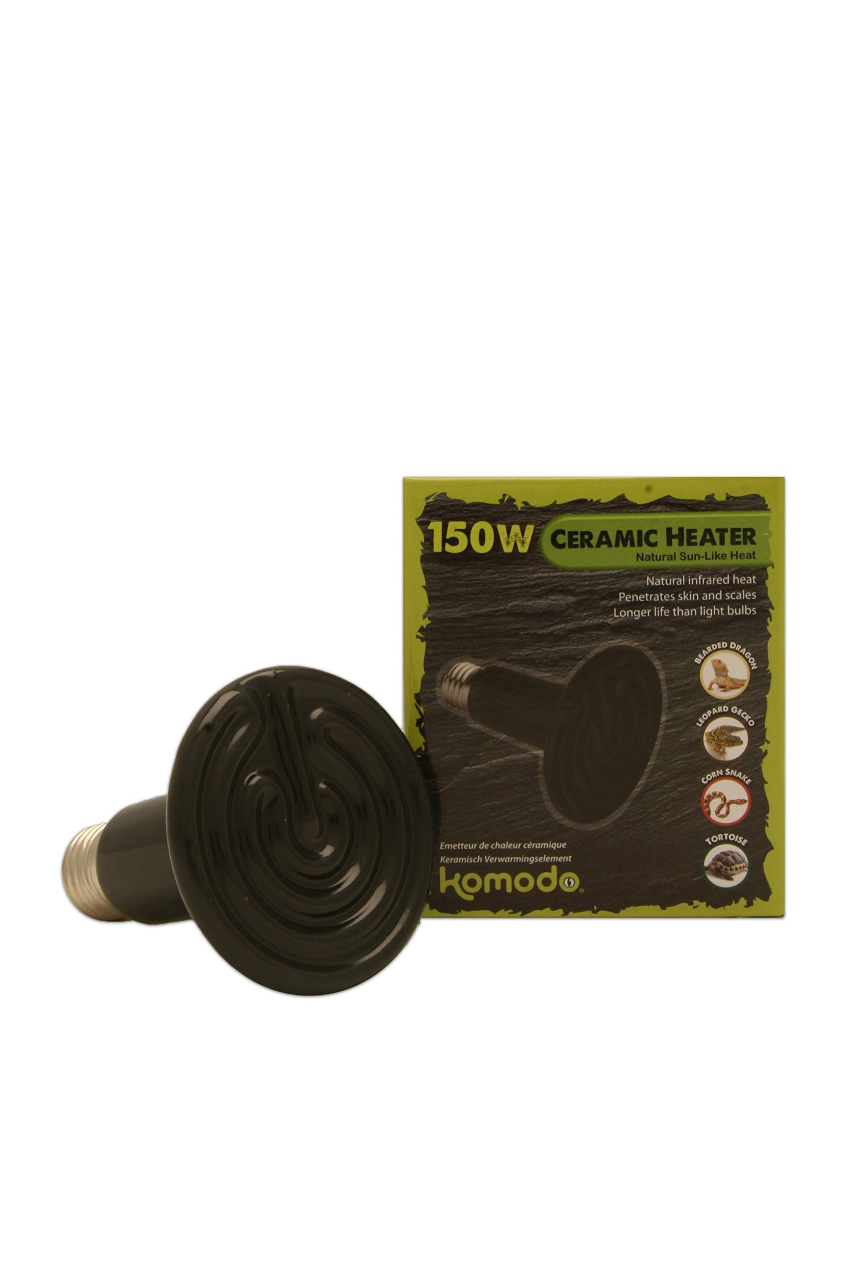Komodo Ceramic Heat Emitter, 150 Watt, Black, Blackone