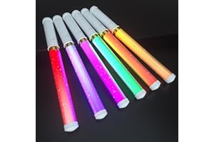Bsgifts LED Glow Sticks 6 Pack, Reusable Light Up Toys 15 Colors Light Stick Bulk, Glow Party Supplies for Wedding, Birthday, Raves, Concert, Camping, New Year, Halloween, Christmas (with AAA Battery)