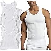 ToBeInStyle Men’s 100% Preshrunk Cotton Under Tank Tops Everyday Basic Multi-Packs