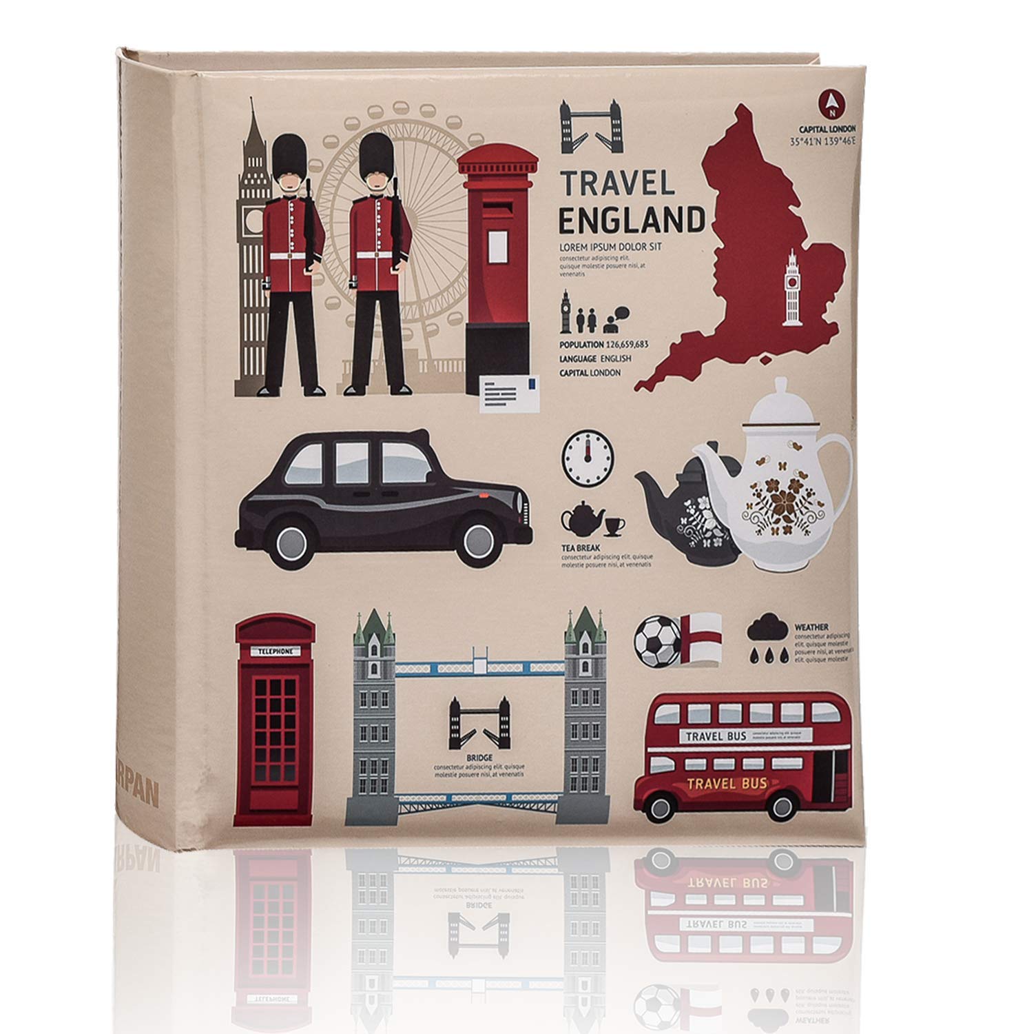 Arpan London Icons Design Travel Slip Case Memo Photo Album 6x4 for 200 photos