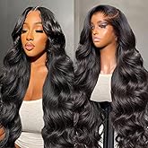 padise 30Inch 13X6 Lace Front Wigs Human Hair Body Wave 200% Density HD Transparent Lace Frontal Wigs Body Wave Pre Plucked Glueless Wigs Human Hair for Women With Baby Hair
