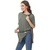 HIBOCT Unisex Post Shoulder Surgery Shirts After Rotator Cuff Surgery Shirt Snap Tearaway Shirts Chemo Port Adaptive Clothing