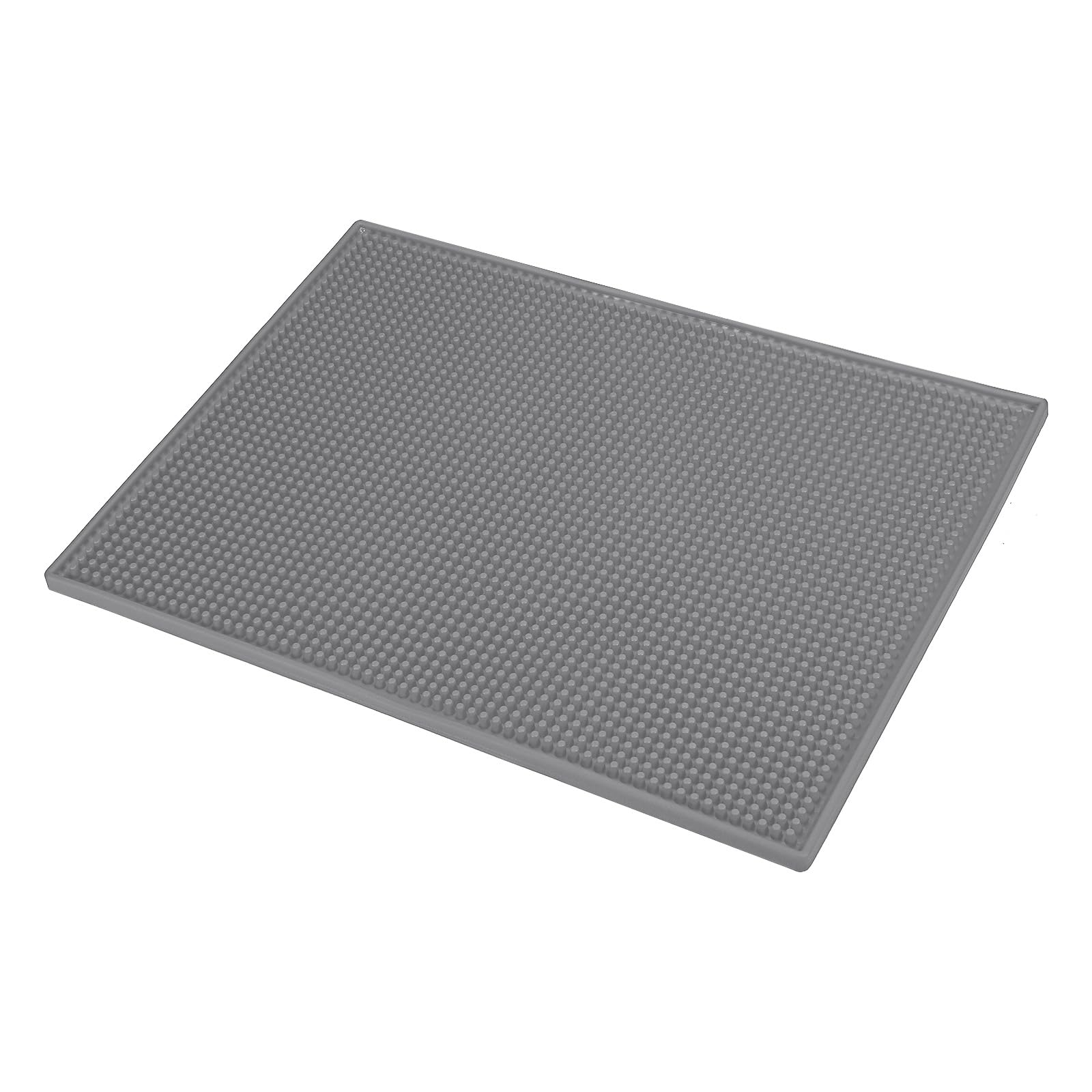 PATIKIL 16" x 12" x 0.4" PVC Bar Mat, Non-Slip Bar Service Cup Mat Countertop Spill Mat for Kitchen Restaurant Bar KTV Counter Barber Station Mat for Hair Salon, Gray