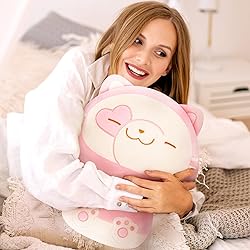 Mewaii 14” Mushroom Plush, Cute Cat Plush Pillow