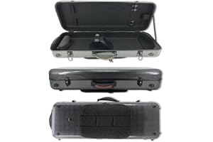 Generic 15-17 inch Viola Case (Black), Carbon Fiber with Neck Straps & Music Sheet Bag