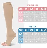 umorismo Toeless Flight Compression Socks 2 Pairs Beige Black Women Size S L XXL view 2