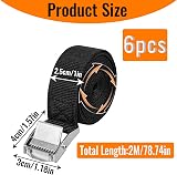 zeyedemo 6Pcs Ratchet Tie Down Straps 2m x 25mm Heavy Duty Cam Buckle view 2