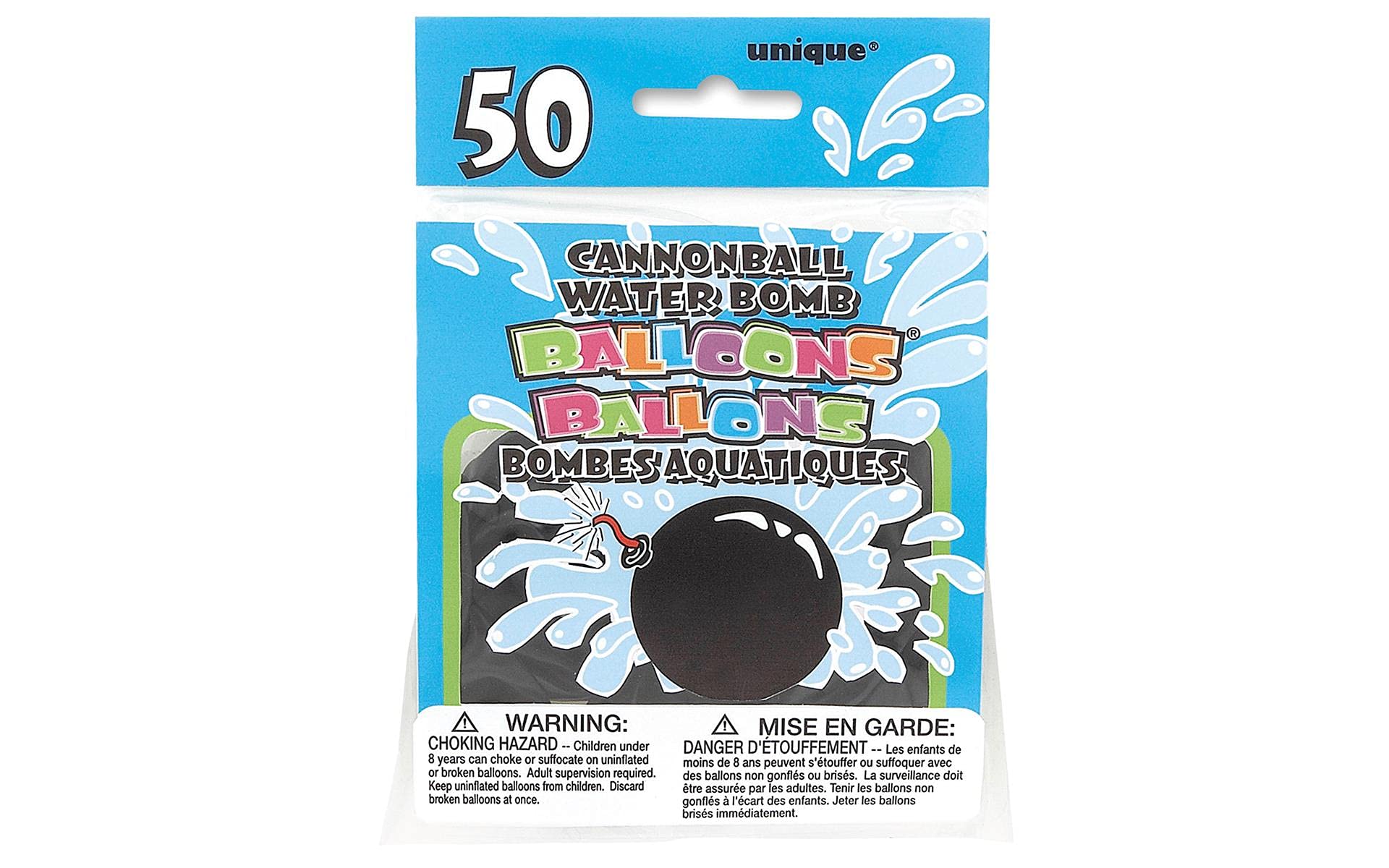 Cannonball-Shaped Black Water Bomb Balloons (22cm) Pack of 50 - Premium Quality for Epic Water Battles & Summer Fun