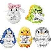 YBQVPO 5PCS Positive Crochet Animals Kit, Emotional Support Crochet Doll Positive Duck Animals, Appreciation Gifts for Women