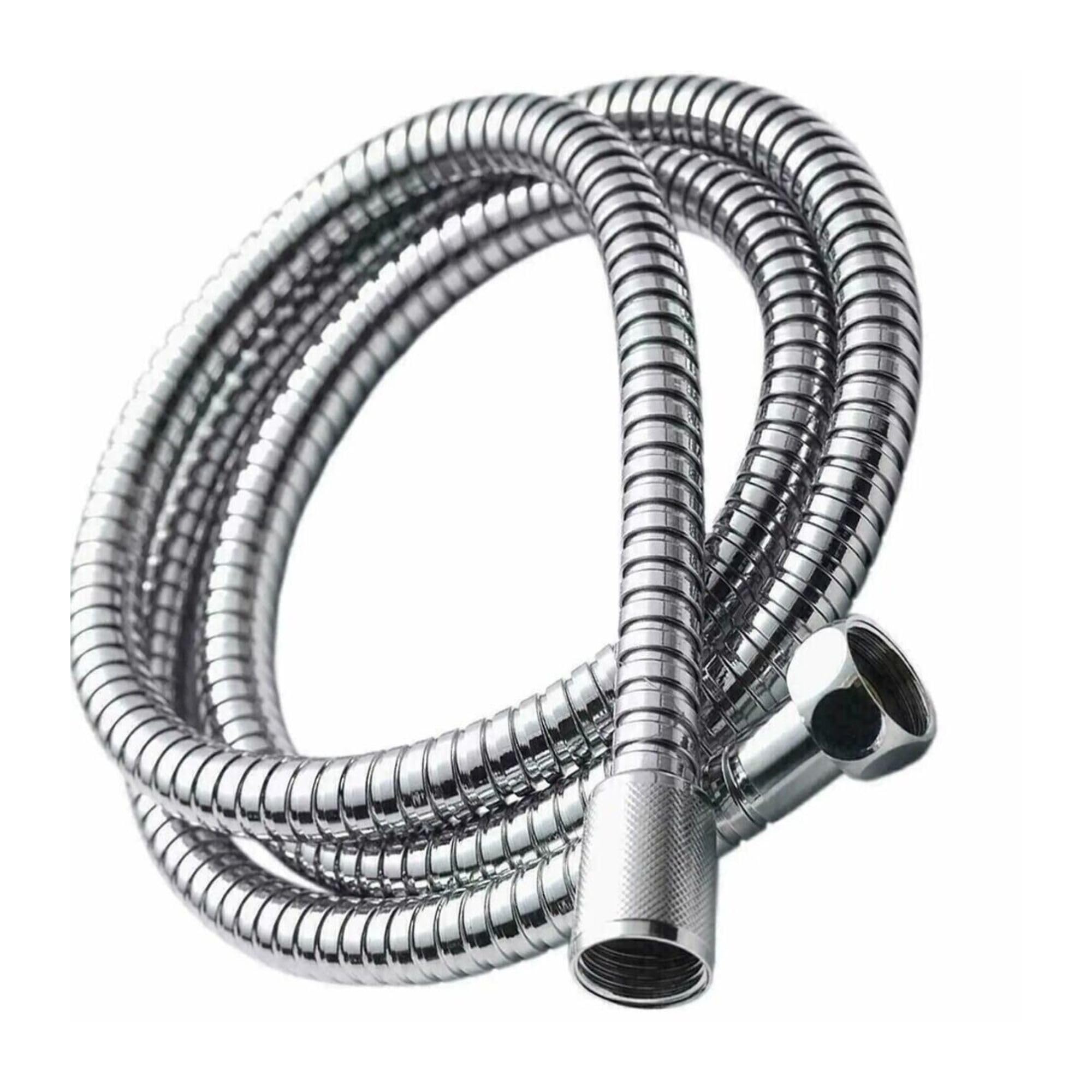Universal Premium Stainless Steel Shower Hose – Anti-Kink | Leak-Proof Flexible Replacement Bathroom Hose Pipe | Shower Hose Pipe | Chrome-Plated Finish Connectors Hoses (Chrome, 1.2M)