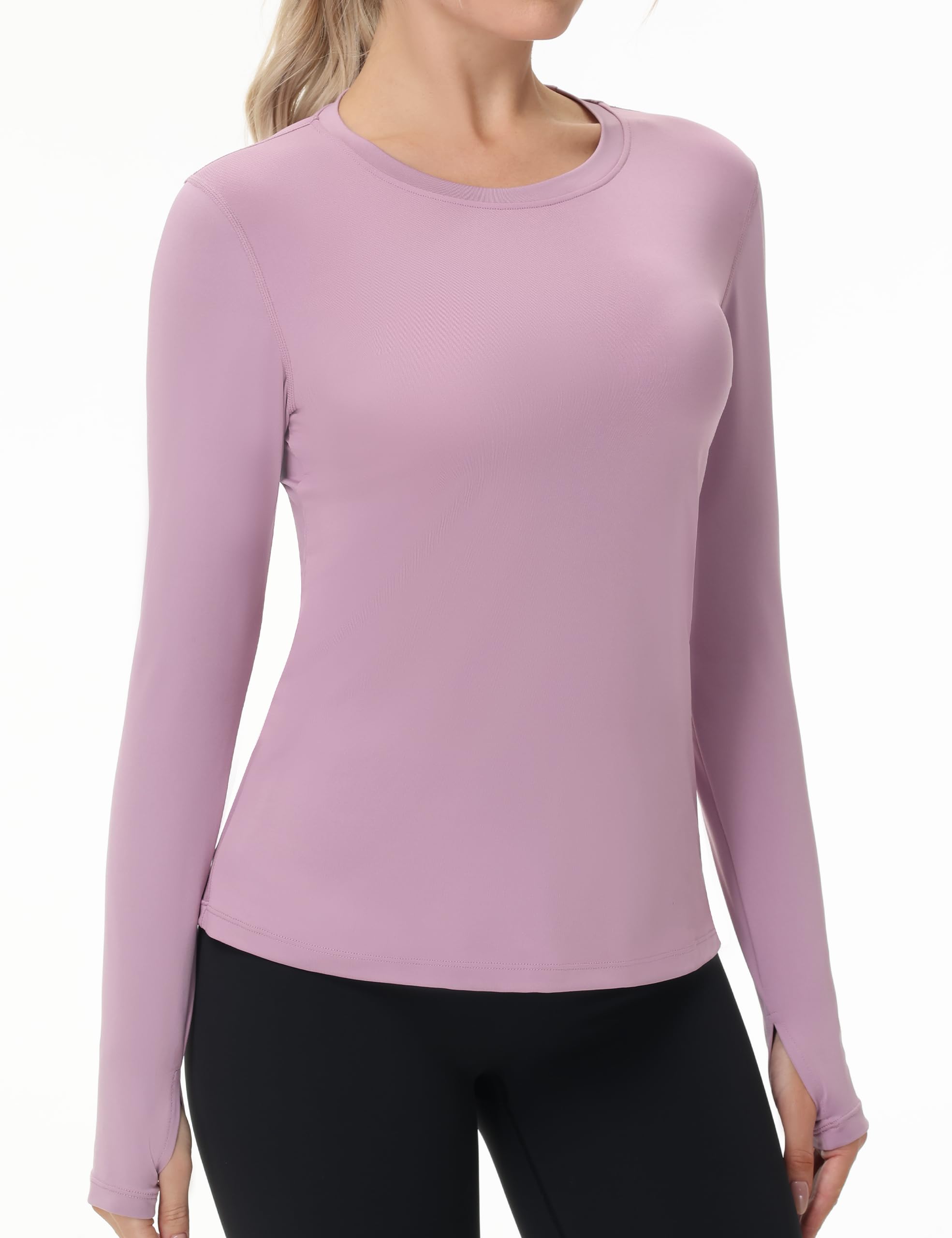 isnowood Women's Sun Protection Long Sleeve Shirts, UPF 50+ UV Rash Guard Swim Clothing, Workout Hiking Running Athletic Tops