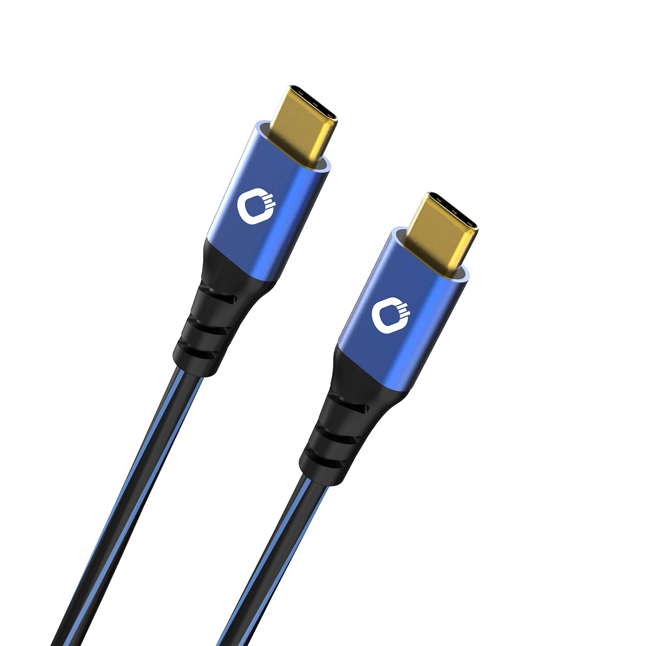 OEHLBACH USB Plus CC - USB Cable for Smartphones 2 x Type C 3.1 - PVC Jacket - OFC, Blue/Black - 2.0 m