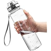 OLDLEY Water Bottles, 32oz Motivational Sports Water Bottle with Time Marker - Times to Drink - Tritan, BPA Free, Wide Mouth 