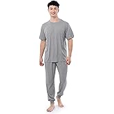 Fruit of the Loom mens 360 Stretch Crewneck Top and Jogger Pant Sleep Pajama Set