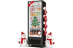 BODEGACOOLER Commercial Beverage Refrigerator, 290L Display Fridge with Soft LED Light, 264 Cans & 120 Bottles Commercial Merchandiser Refrigerator For Kitchen, Home,Office,Garage,Gym,Shop,Man cave