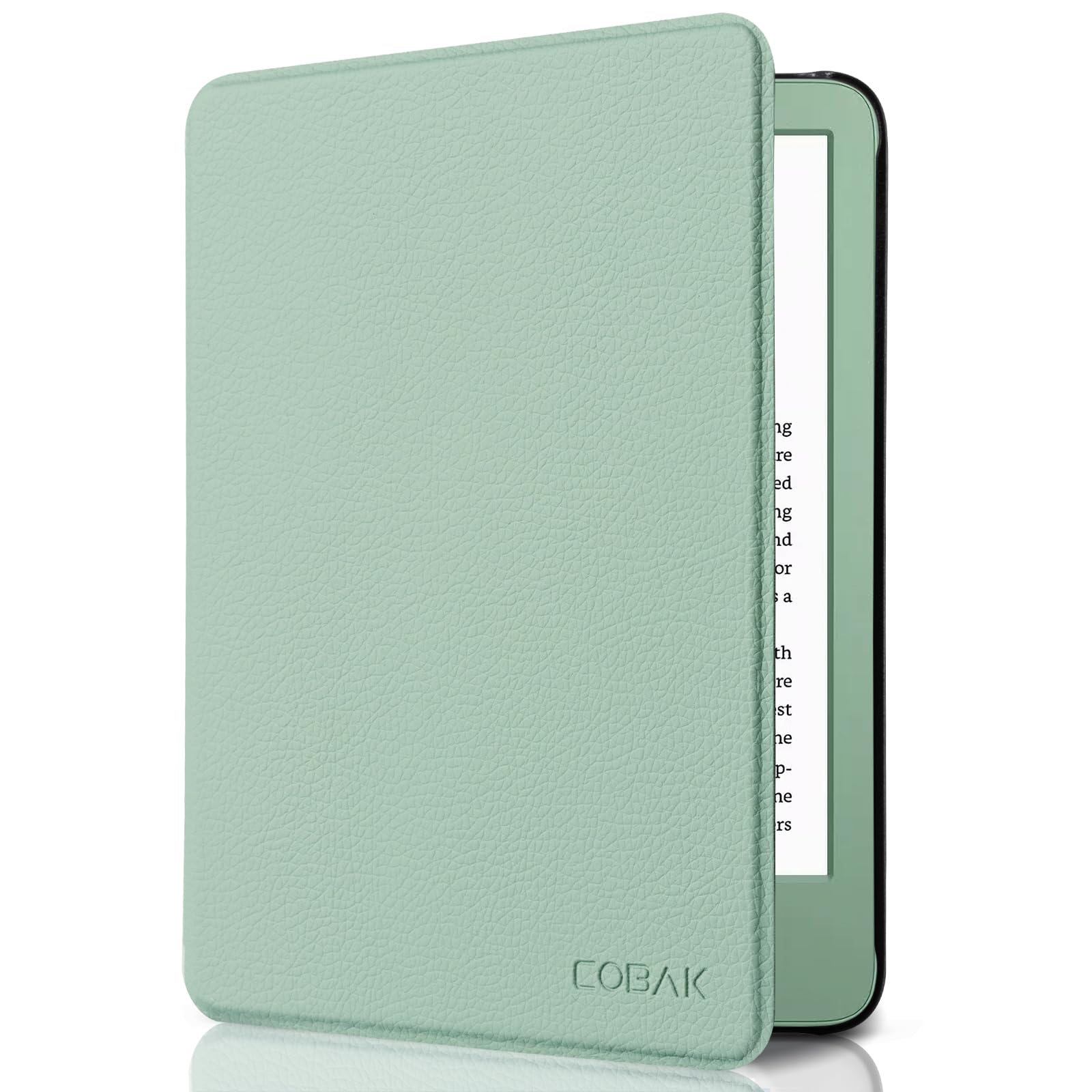 CoBak Case for 6" Kindle 11th Generation 2024/2022 & International Version, Premium PU Leather Smart Cover with Auto Sleep/Wake for 6" E-Reader, Matcha Green
