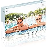 1 Pack 5x7 Acrylic Picture Frames, Premium Acrylic Photo Frame, Double-Sided Magnetic Picture Frames Clear Thickness Lucite Frameless Transparent Square Frame Gift for Home Office Desktop Display