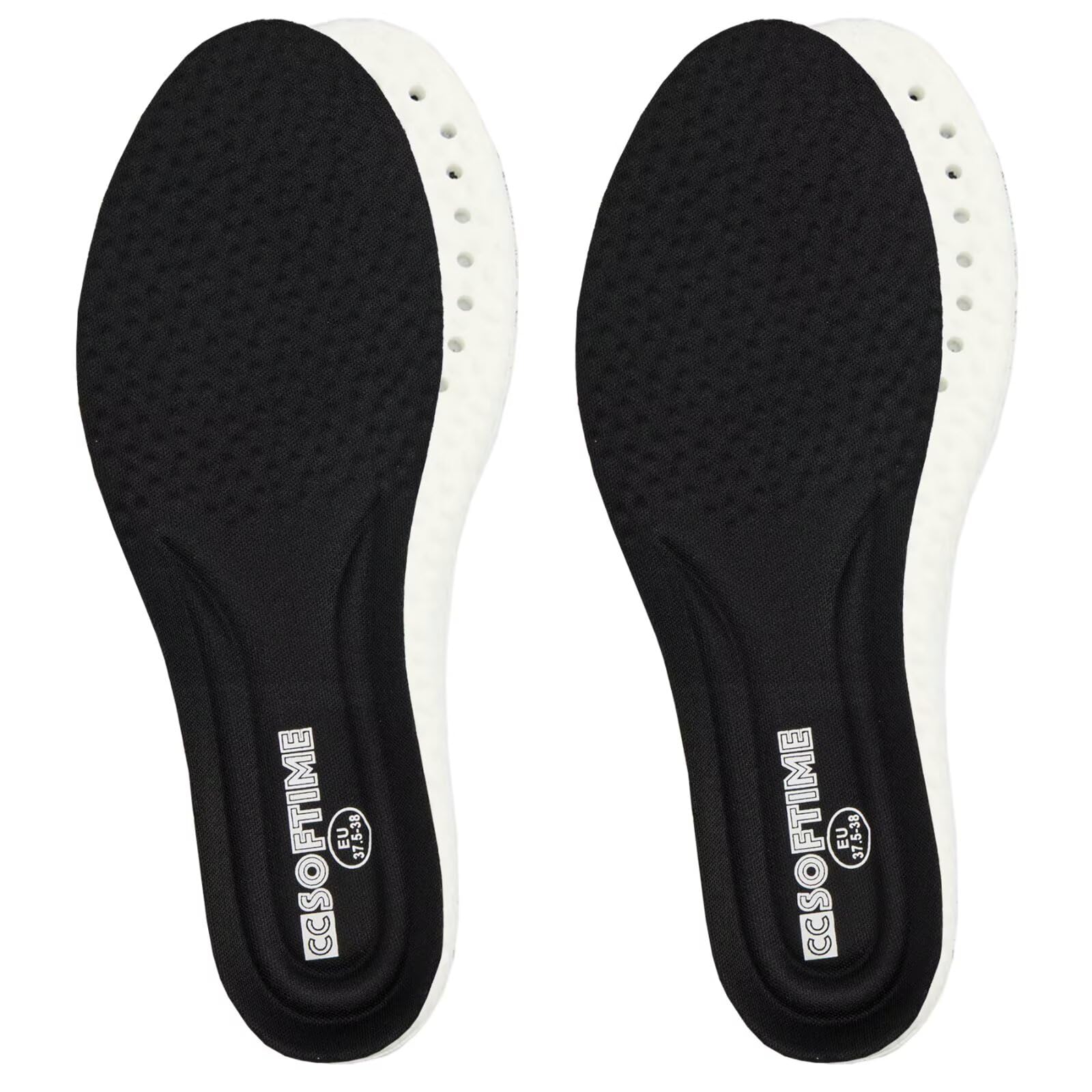 Photo 1 of CCSOFTIME 2 Pairs 4D Cloud Insoles - Memory Foam Inserts Super Soft Ultra Comfort Shoe Insole, Shock Absorption for Feet Relief Sole Inserts for Men and Women Black US7-7.5