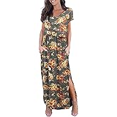 Smallshow Women's Maternity Nursing Dresses Split Long Dress for Breastfeeding